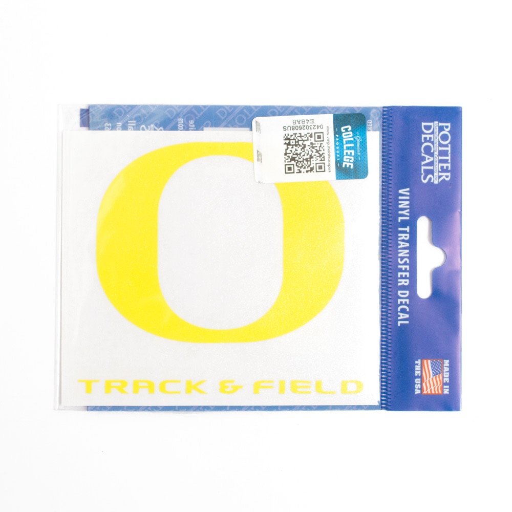 Classic Oregon O, Track & Field, Decal, 4"x4"